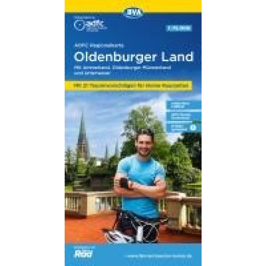 9783969901960 - ADFC-Regionalkarte Oldenburger Land 175000 mit Tagestourenvorschlägen mit Knotenpunkten reiß- und wetterfest E-Bike-geeignet GPS-Tracks Download Karte (im Sinne von Landkarte)