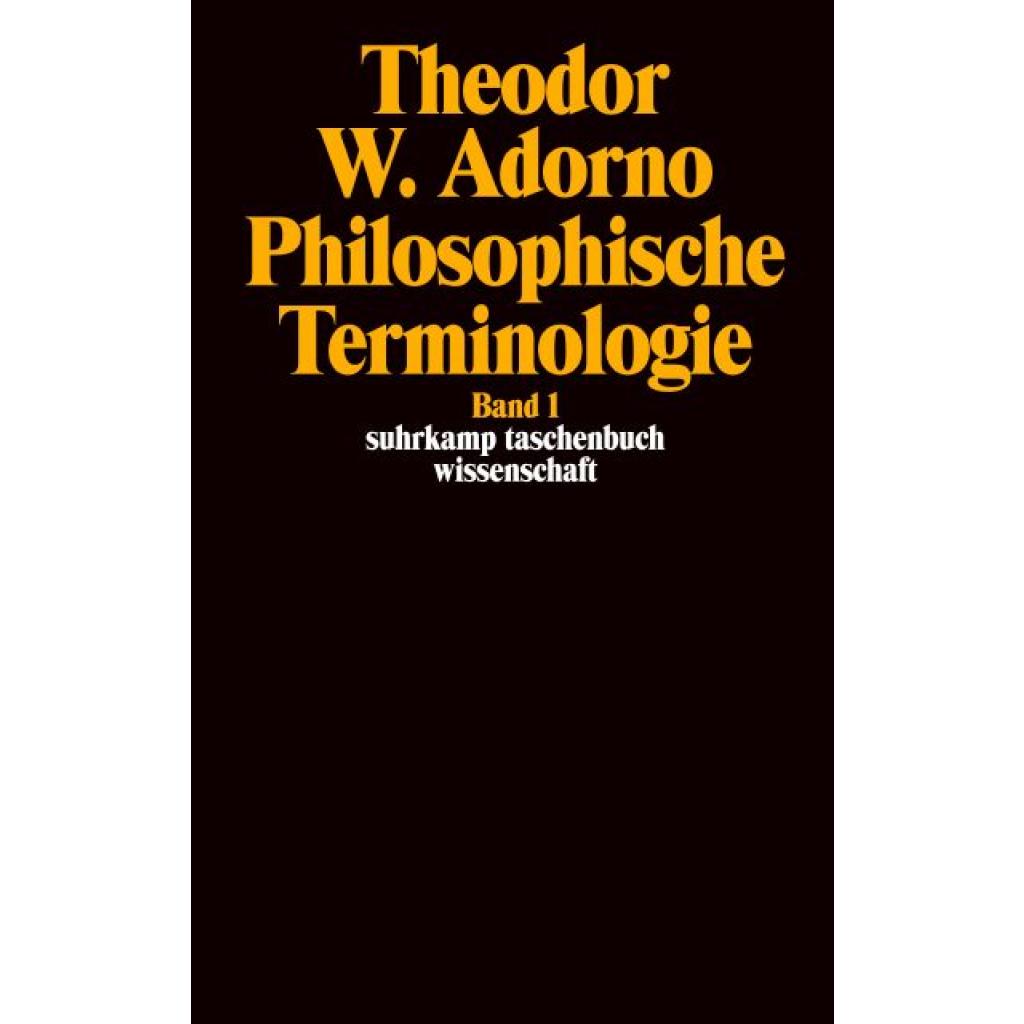 9783518276235 - Philosophische TerminologieBd1 - Theodor W Adorno Taschenbuch