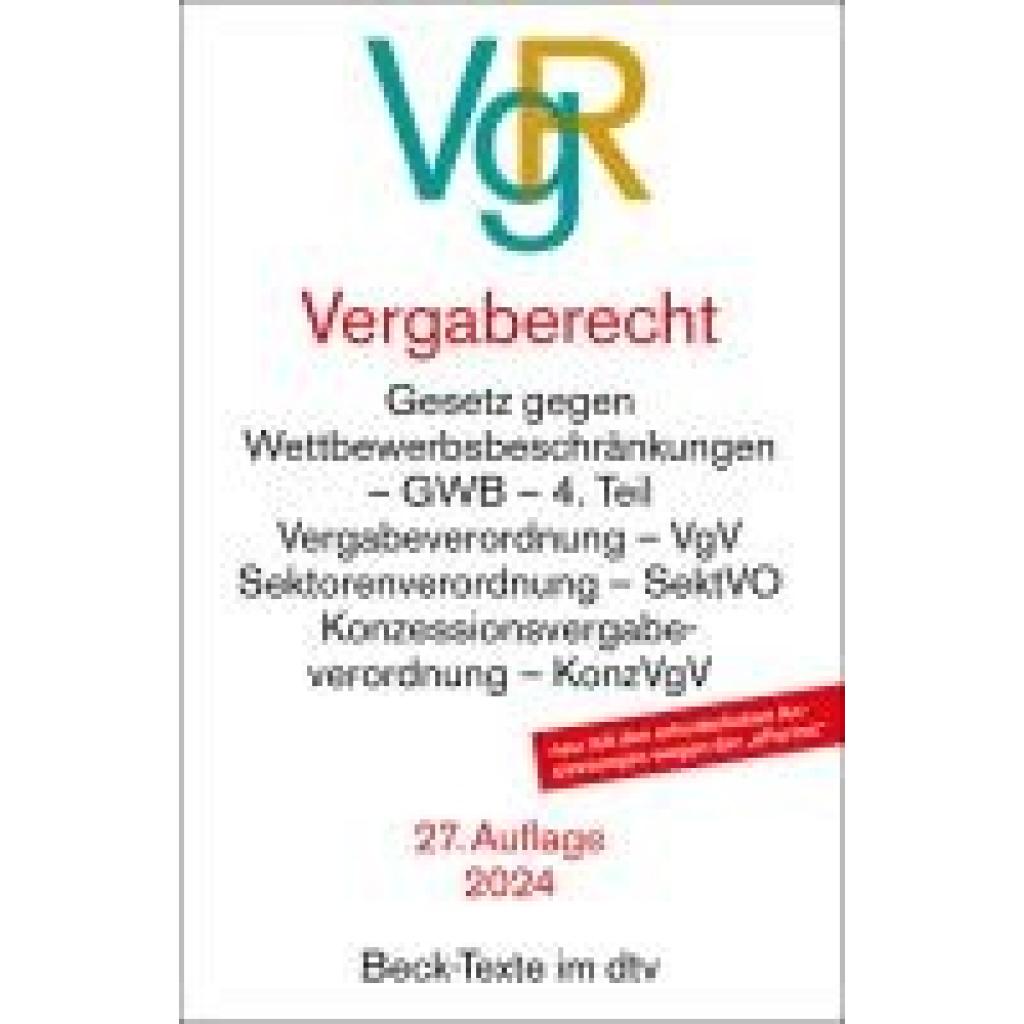 9783423532259 - Vergaberecht Taschenbuch