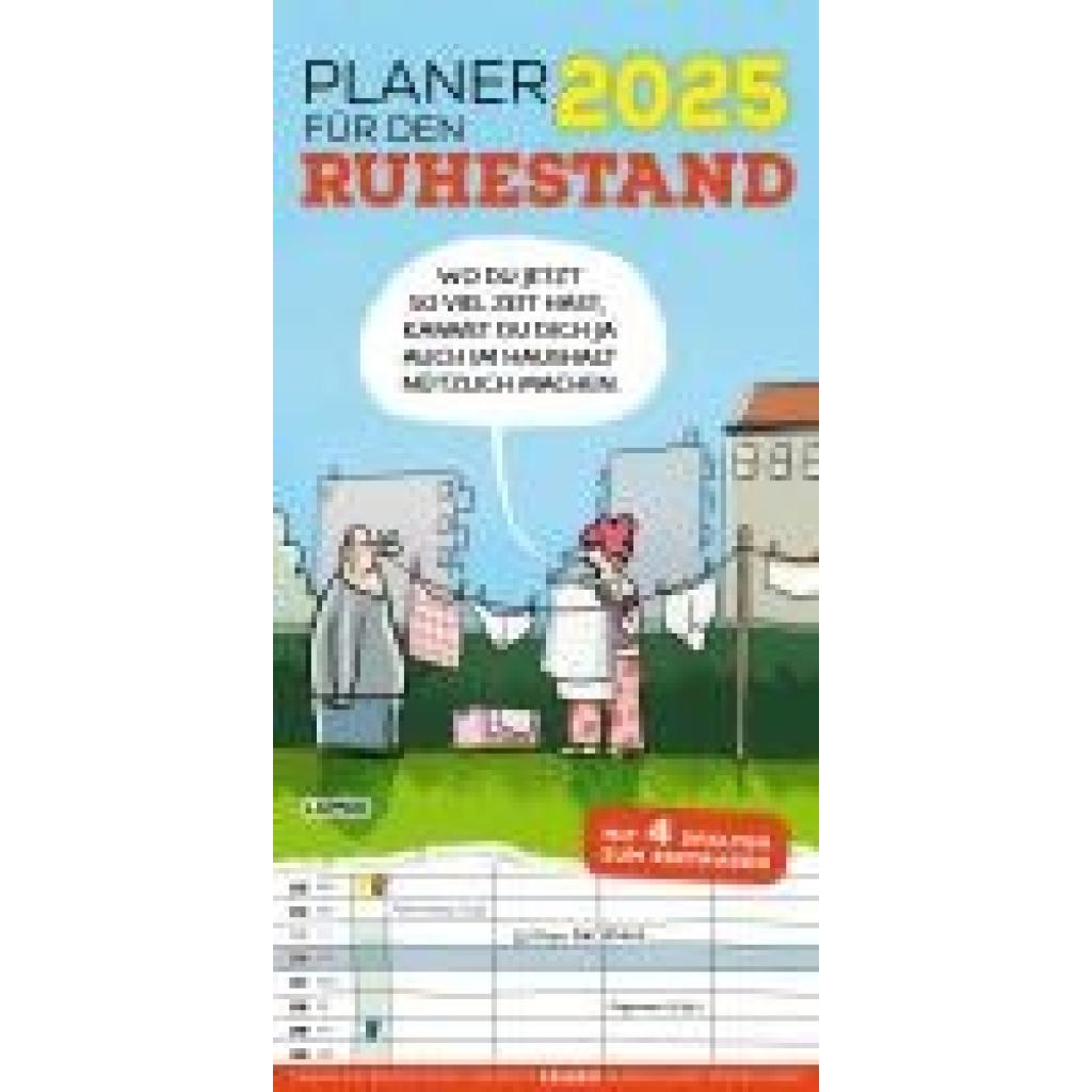 Planer für den Ruhestand 2025: 4 Spalten für jeden Monat