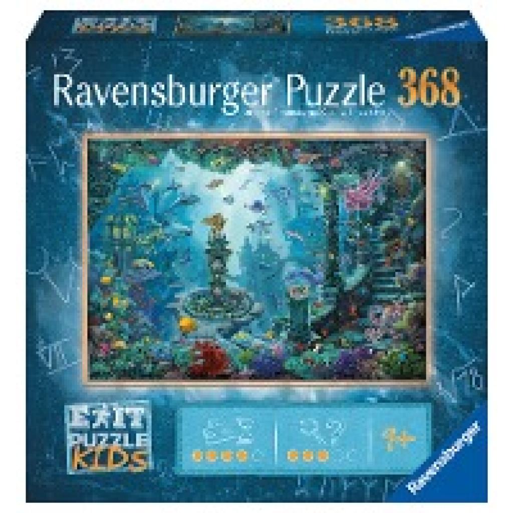 Ravensburger EXIT Puzzle Kids - 13394 Im Unterwasserreich - 368 Teile Puzzle für Kinder ab 9 Jahren, Kinderpuzzle