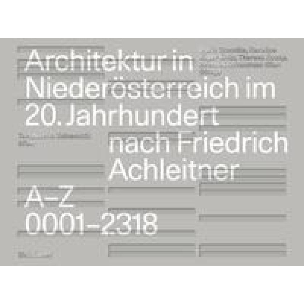 9783035627084 - Architektur in Niederösterreich im 20 Jahrhundert nach Friedrich Achleitner Gebunden