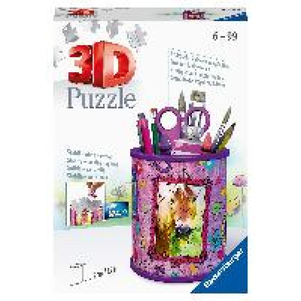 Ravensburger 3D Puzzle 11175 - Utensilo Pferde - 54 Teile - Stiftehalter für Tier-Fans ab 6 Jahren, Schreibtisch-Organiz