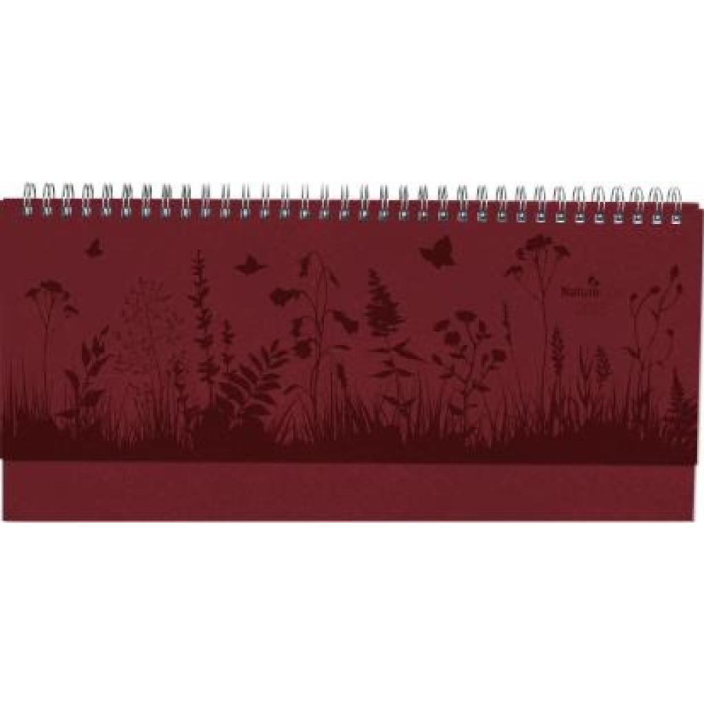 Tisch-Querkalender Nature Line Flower 2025 - Tisch-Kalender - Büro-Kalender quer 29,7x13,5 cm - 1 Woche 2 Seiten - Umwel