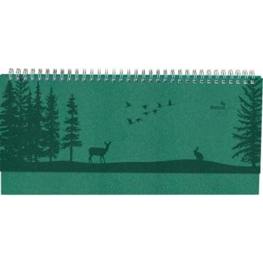 Tisch-Querkalender Nature Line Forest 2025 - Tisch-Kalender - Büro-Kalender quer 29,7x13,5 cm - 1 Woche 2 Seiten - Umwel