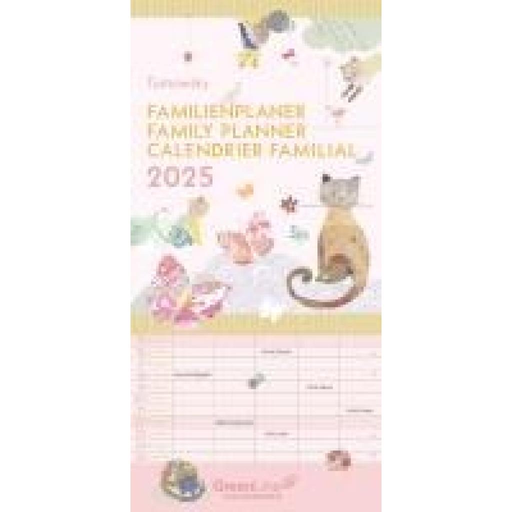 GreenLine Turnowsky 2025 Familienplaner -Wandkalender - Familien-Kalender - 22x45