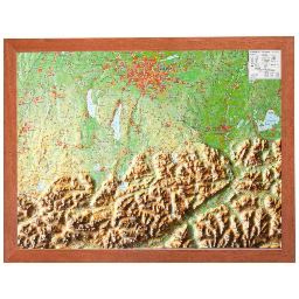 Markgraf, André: Relief Bayerisches Oberland 1:400.000 mit Holzrahmen