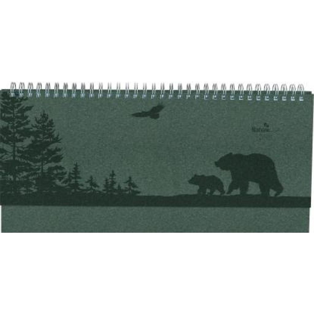 Tisch-Querkalender Nature Line Pine 2025 - Tisch-Kalender - Büro-Kalender quer 29,7x13,5 cm - 1 Woche 2 Seiten - Umwelt-