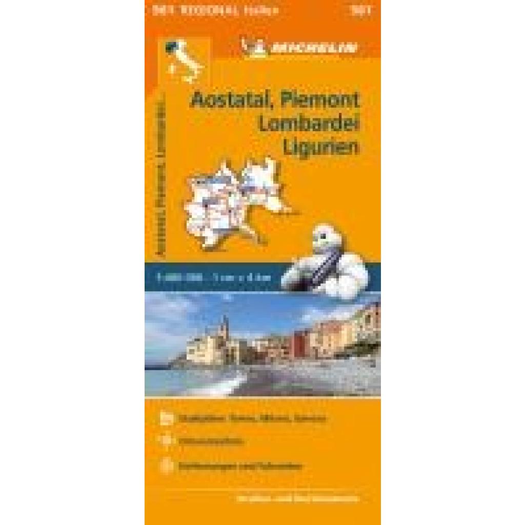 9782067228450 - Michelin Karte Aostatal Piemont Lombardei und Ligurien Karte (im Sinne von Landkarte)