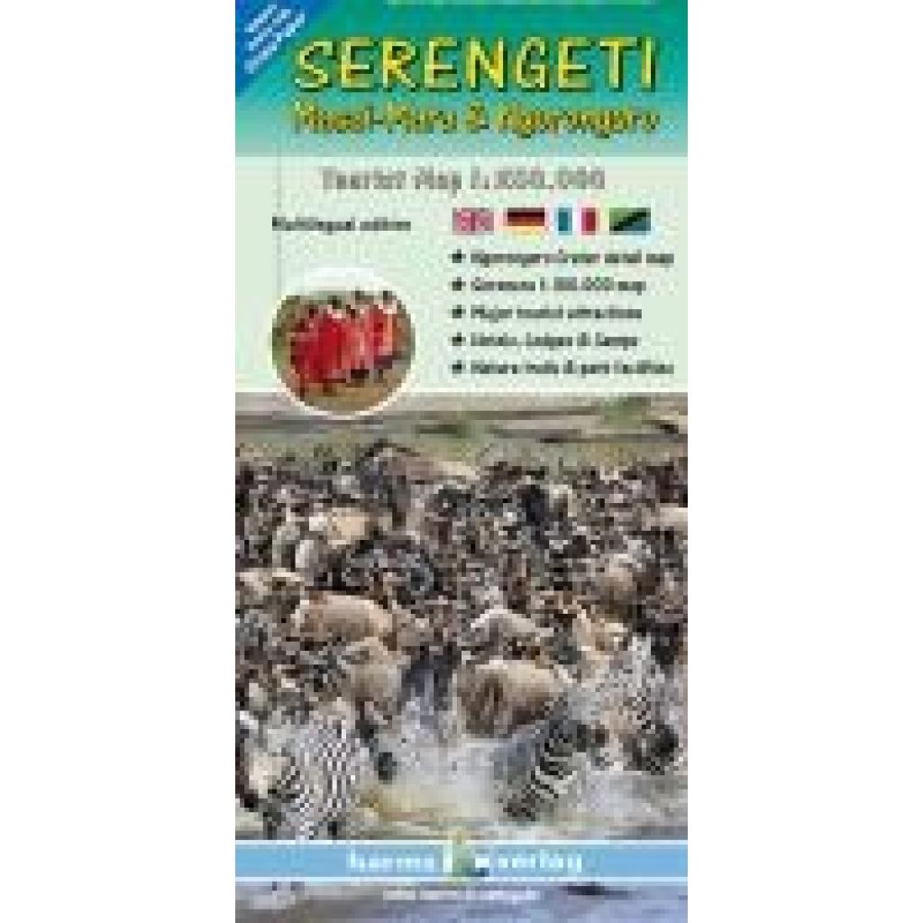 9783927468399 - SERENGETI - Masai-Mara & Ngorongoro - Harald K H Harms Karte (im Sinne von Landkarte)