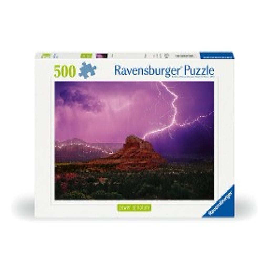 Ravensburger Puzzle 12000779 - Pinke Gewitterstimmung - 500 Teile Puzzle für Erwachsene ab 12 Jahren