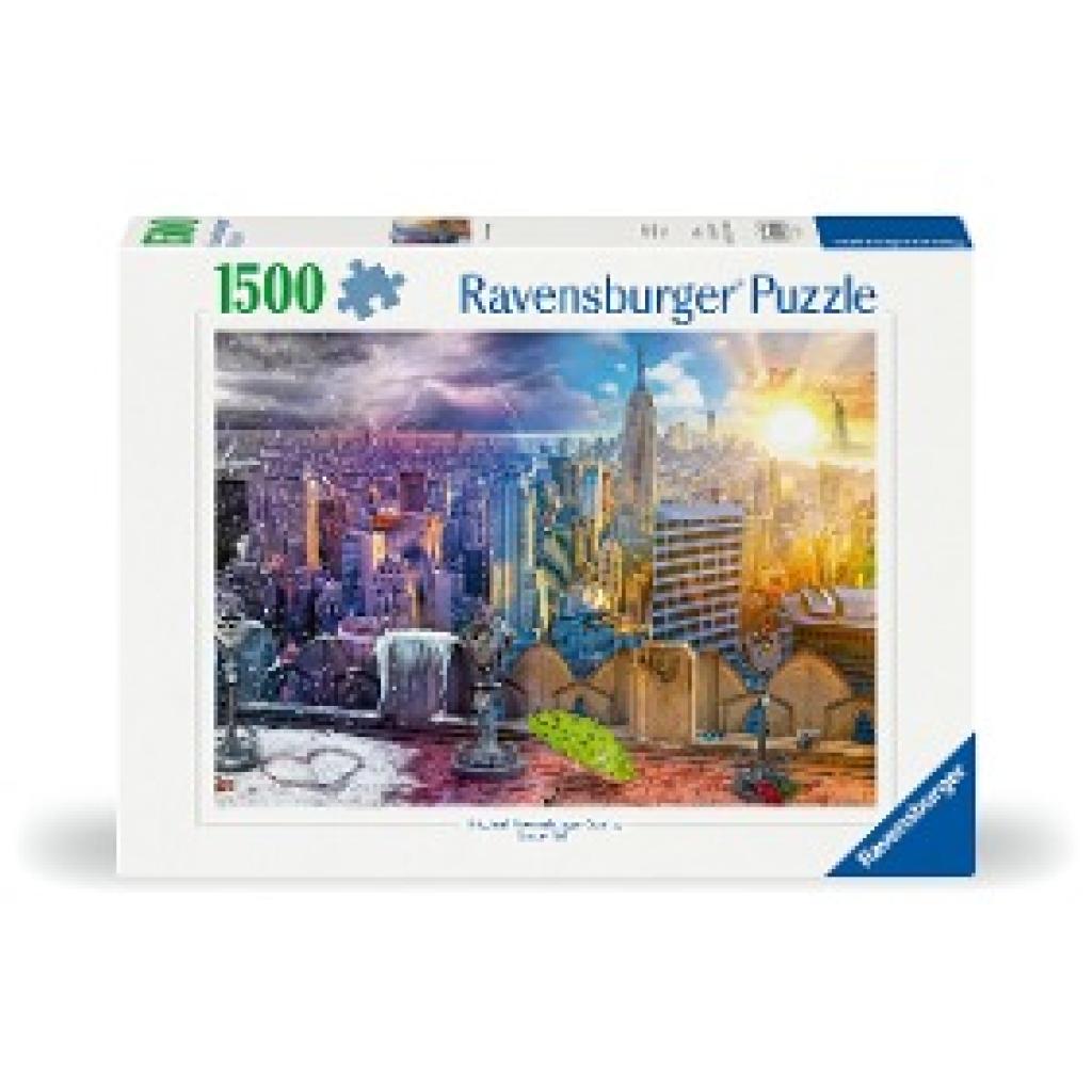 Ravensburger Puzzle 12000698 - New York im Winter und Sommer - 1500 Teile Puzzle für Erwachsene und Kinder ab 14 Jahren,