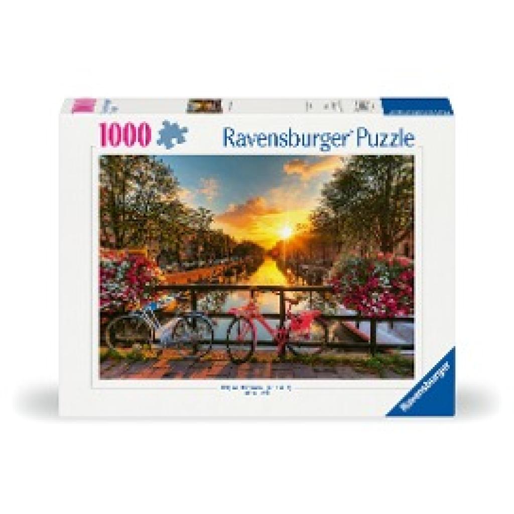 Ravensburger Puzzle 12000662 1000 Teile Fahrräder in Amsterdam - Farbenfrohes Puzzle für Erwachsene und Kinder in bewähr