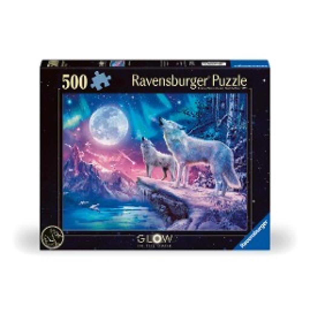 Ravensburger Puzzle 12000476 - Wolf im Nordlicht - 500 Teile Puzzle für Erwachsene und Kinder ab 10 Jahren
