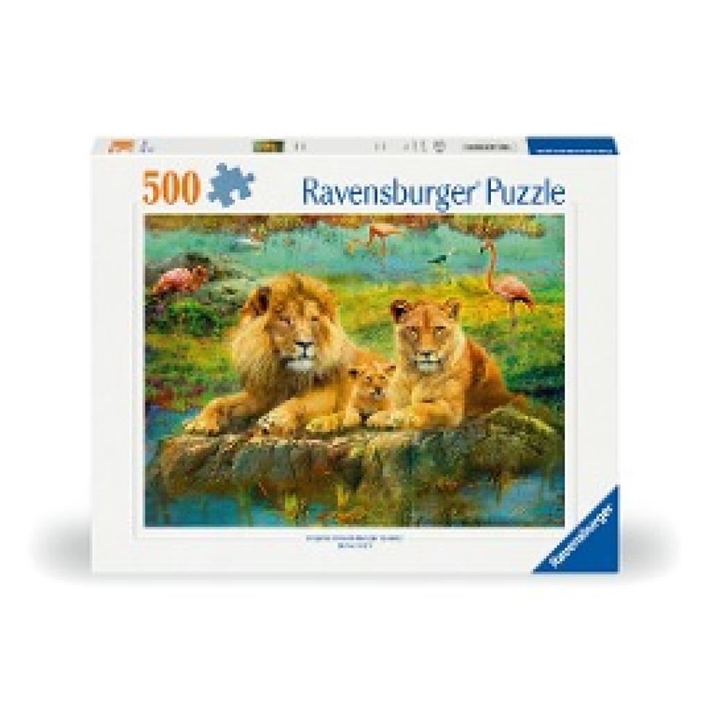 Ravensburger Puzzle 12000220 - Löwen in der Savanne - 500 Teile Puzzle für Erwachsene und Kinder ab 10 Jahren, Puzzle mi