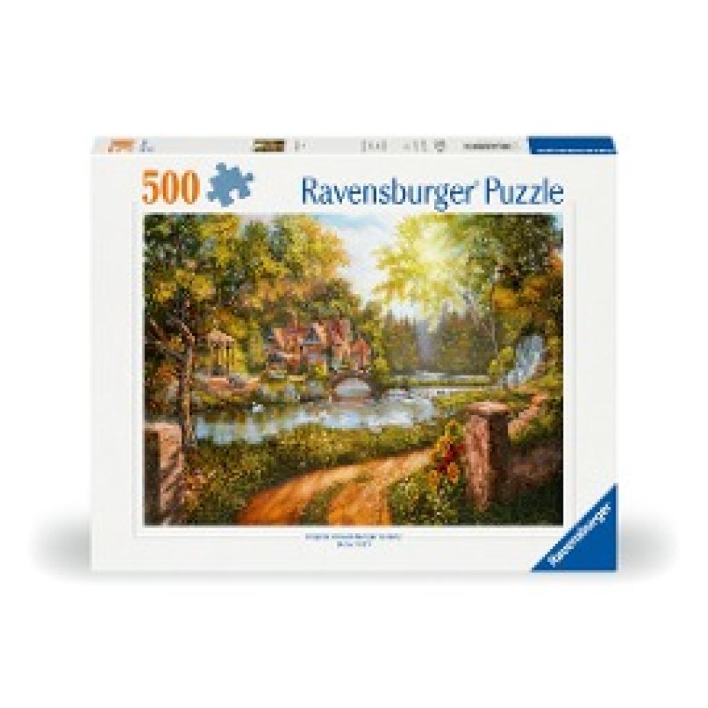 Ravensburger Puzzle 12000218 - Cottage am Fluß - 500 Teile Puzzle für Erwachsene und Kinder ab 10 Jahren