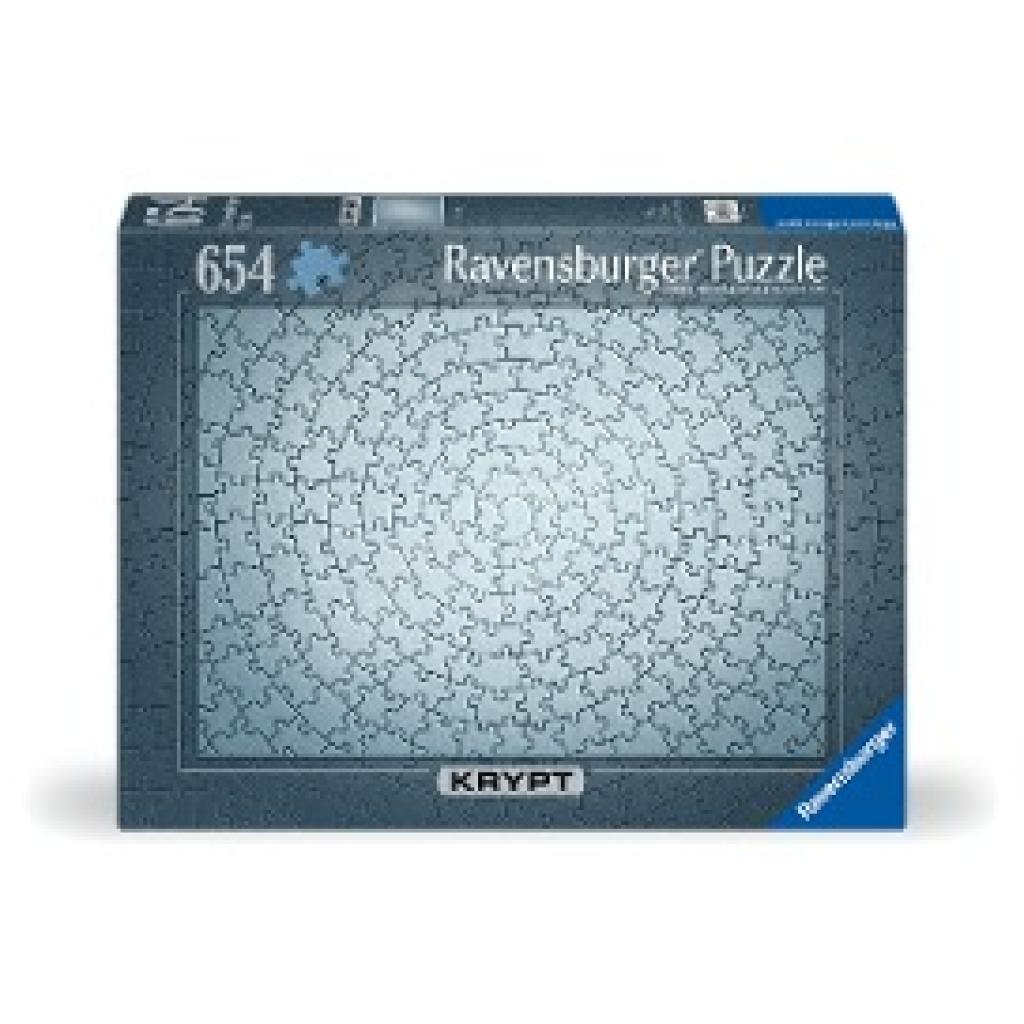 Ravensburger Puzzle 12000071- Krypt Puzzle Silber - Schweres Puzzle für Erwachsene und Kinder ab 14 Jahren, mit 654 Teil