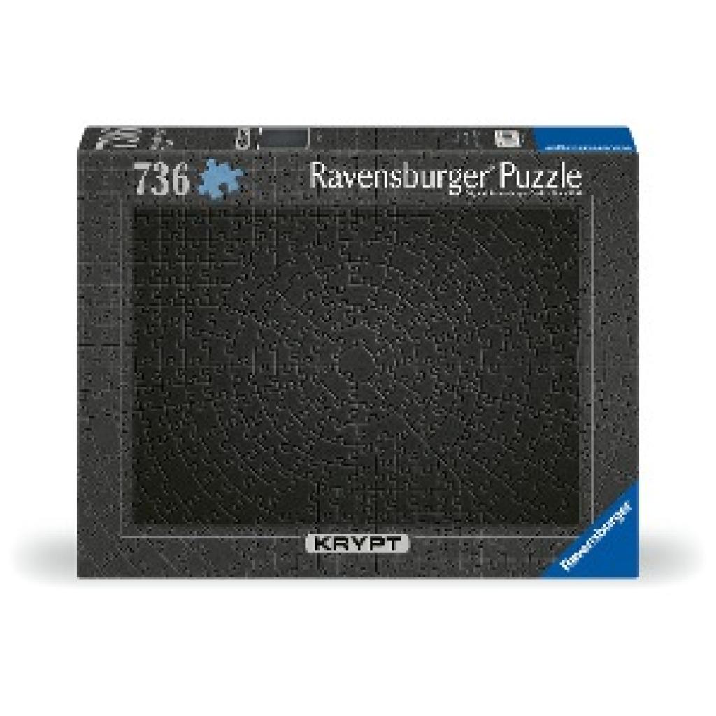 Ravensburger Puzzle 12000054 - Krypt Puzzle Schwarz - Schweres Puzzle für Erwachsene und Kinder ab 14 Jahren, mit 736 Te