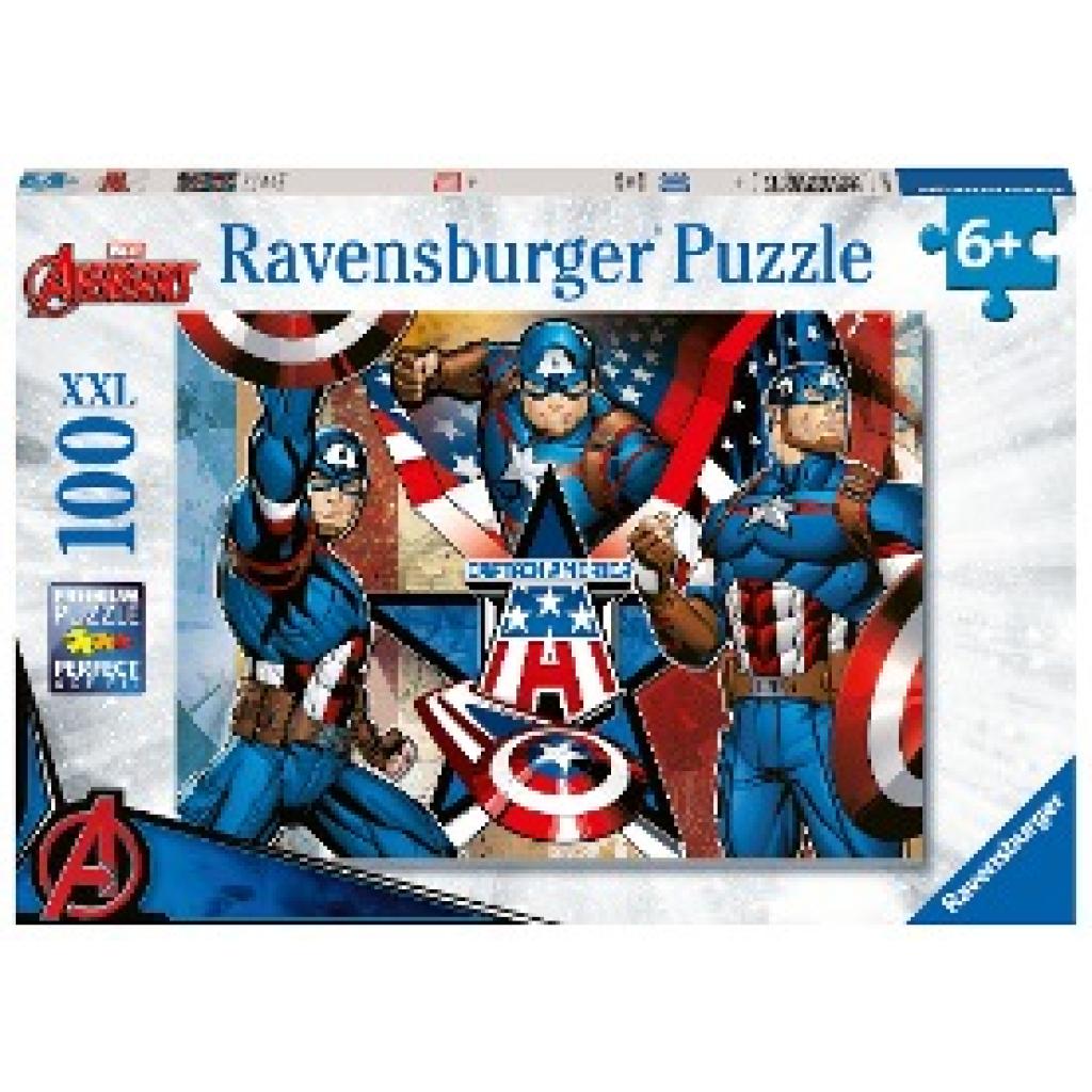 Ravensburger Kinderpuzzle 12001073 - Der erste Avenger - 100 Teile XXL Marvel Puzzle für Kinder ab 6 Jahren