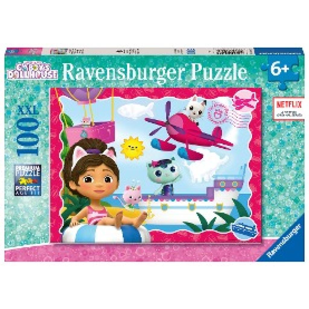 Ravensburger Puzzle 12001053 - Katzenabenteuer! - 100 Teile XXL Gabby's Dollhouse Puzzle für Kinder ab 6 Jahren