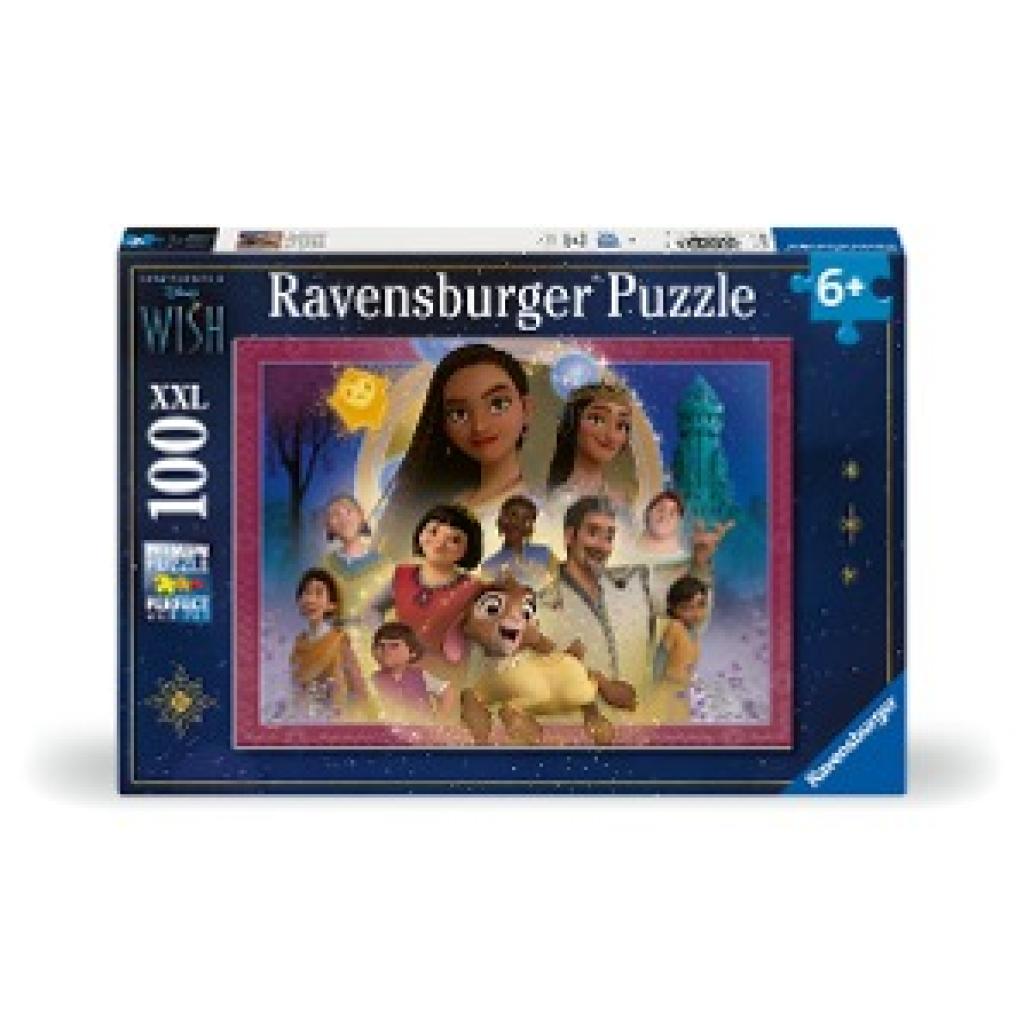 Ravensburger Kinderpuzzle 12001048 - Das Reich der Wünsche - 100 Teile XXL Disney Wish Puzzle für Kinder ab 6 Jahren