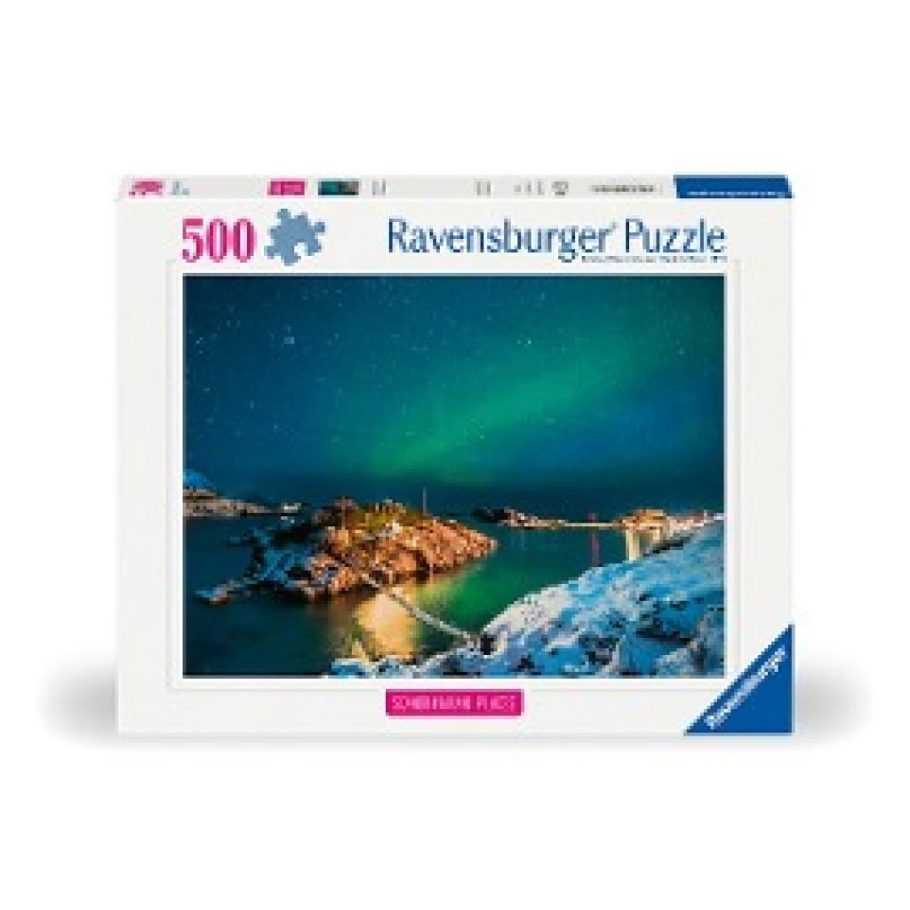 Ravensburger Puzzle 12000845, Scandinavian Places - Nordlichter in Tromsø, Norwegen - 500 Teile Puzzle für Erwachsene un