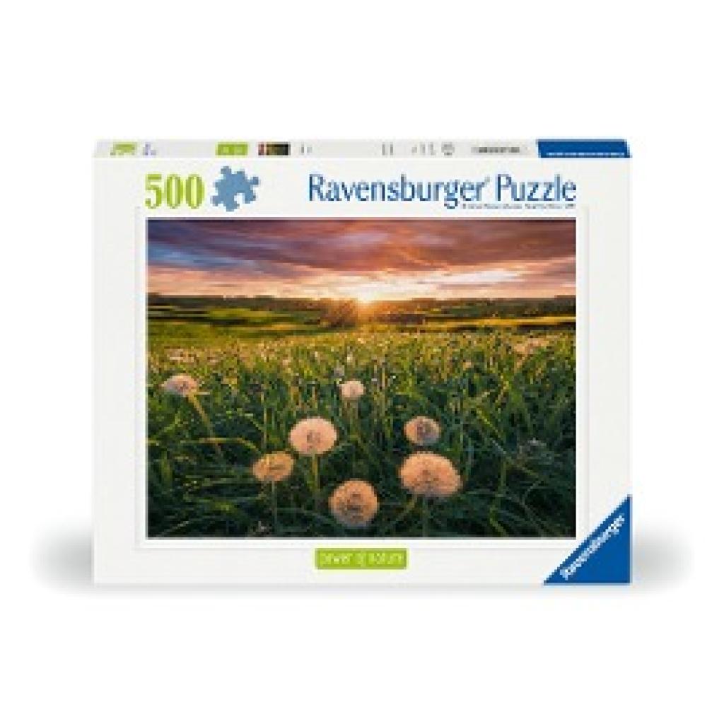 Ravensburger Puzzle - 12000592 Pusteblumen im Sonnenuntergang - Nature Edition 500 Teile