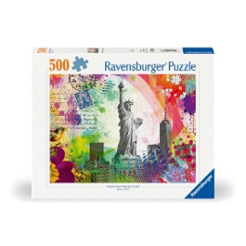 Ravensburger Puzzle 12000368 Postkarte aus New York - 500 Teile Puzzle für Erwachsene und Kinder ab 12 Jahren