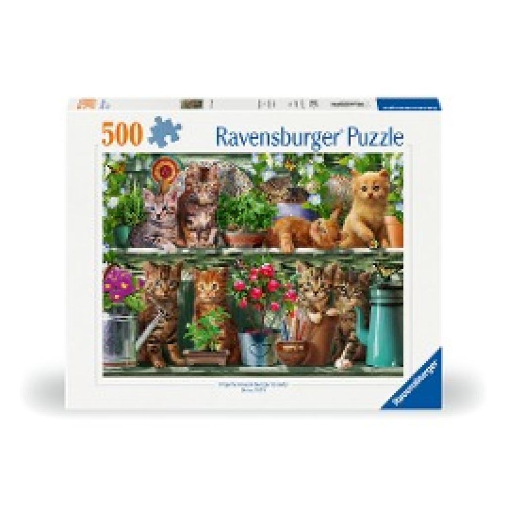 Ravensburger Puzzle 12000205 - Katzen im Regal - 500 Teile Puzzle für Erwachsene und Kinder ab 10 Jahren, Tier-Puzzle mi