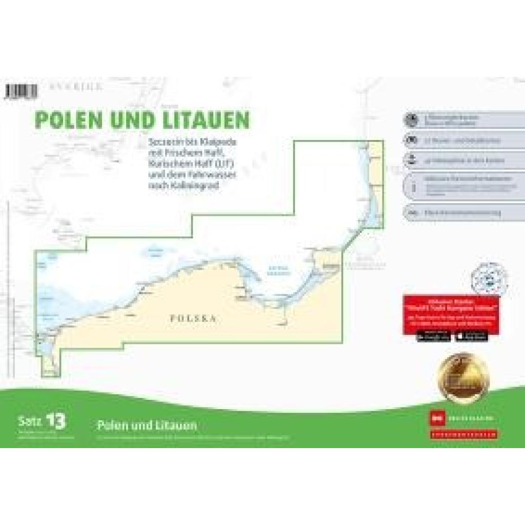 Sportbootkarten Satz 13: Polen und Litauen (Ausgabe 2024/2025)