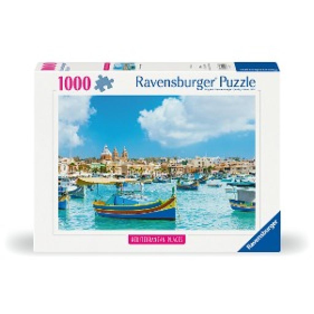 Ravensburger Puzzle 12000028 - Mediterranean Places Malta - 1000 Teile Puzzle für Erwachsene und Kinder ab 14 Jahren, Pu