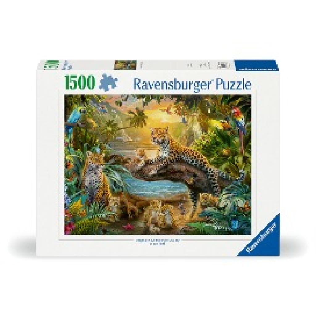 Ravensburger Puzzle 12000738 Leopardenfamilie im Dschungel - 1500 Teile Puzzle für Erwachsene und Kinder ab 14 Jahren