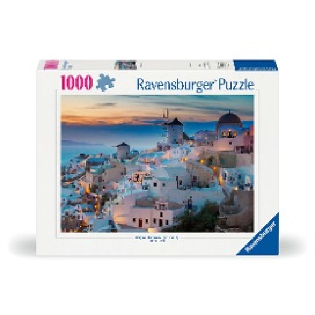 Ravensburger Puzzle 12000663 - Abend in Santorini, Griechenland - 1000 Teile Puzzle für Erwachsene und Kinder ab 14 Jahr