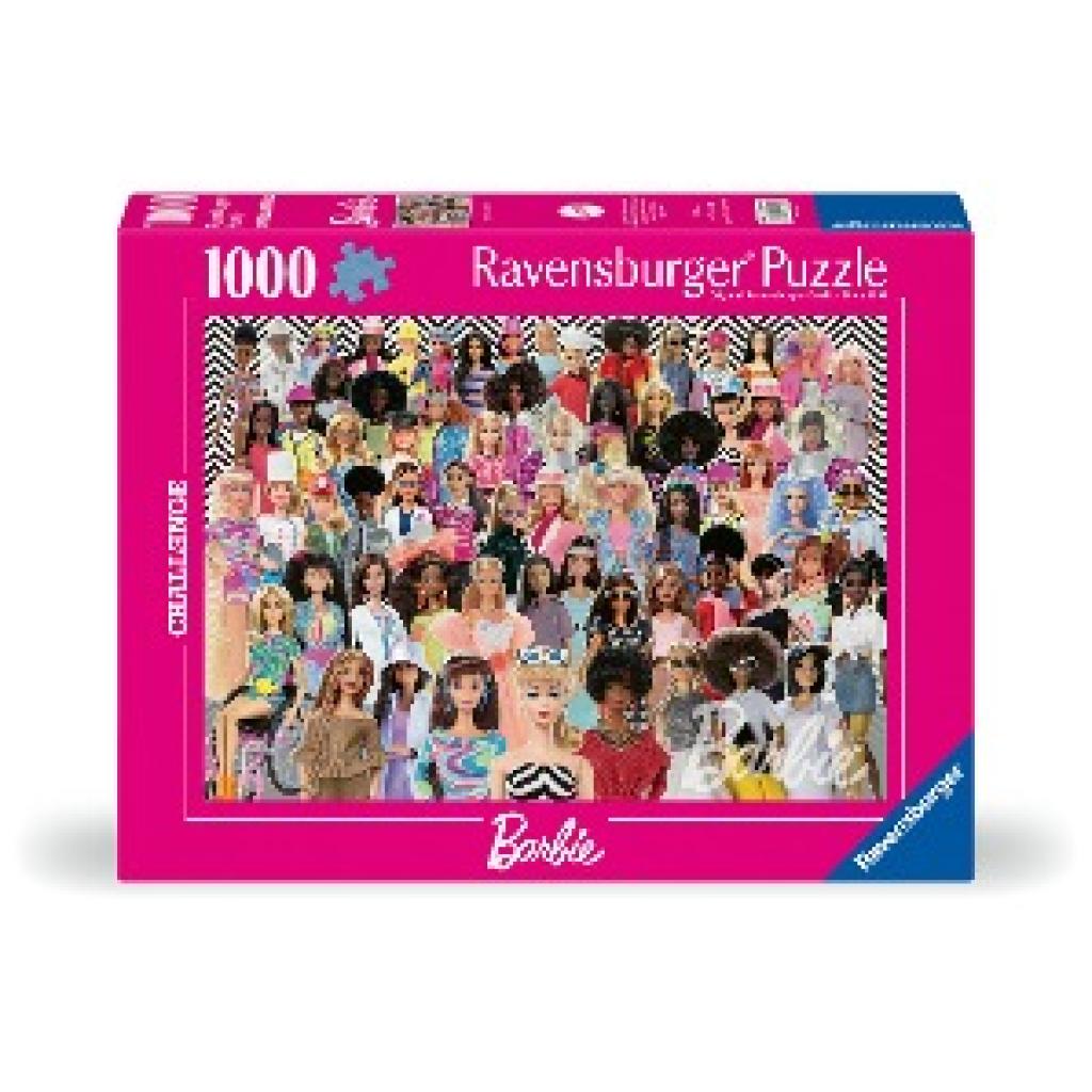 Ravensburger Puzzle 12000593 - Barbie Challenge - 1000 Teile Barbie Puzzle für Erwachsene und Kinder ab 14 Jahren
