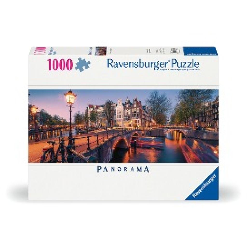 Ravensburger Puzzle 12000446 - Abend in Amsterdam - 1000 Teile Puzzle für Erwachsene und Kinder ab 14 Jahren, Puzzle von