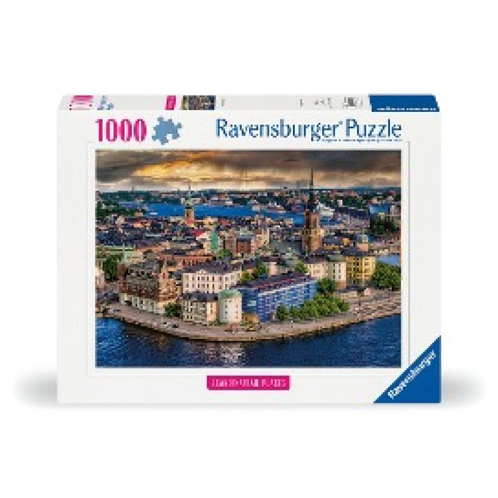 Ravensburger Puzzle Scandinavian Places 12000114 - Stockholm, Schweden - 1000 Teile Puzzle für Erwachsene und Kinder ab 