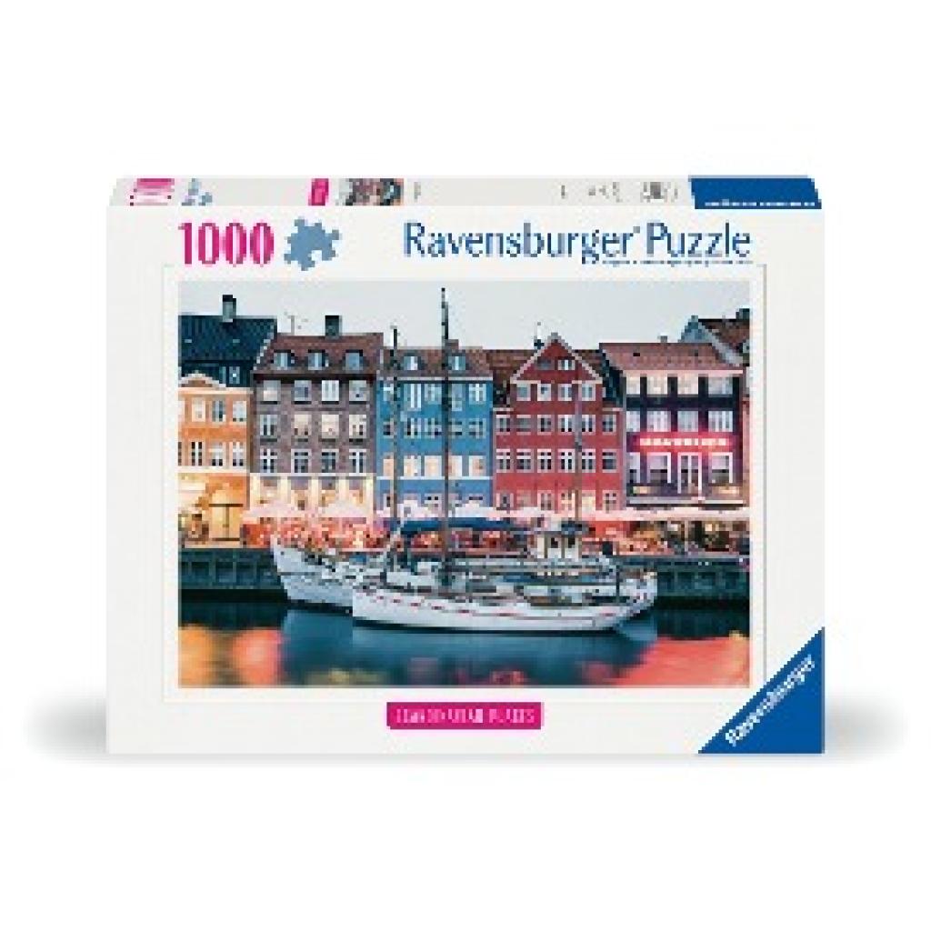 Ravensburger Puzzle Scandinavian Places 12000111 - Kopenhagen, Dänemark - 1000 Teile Puzzle für Erwachsene und Kinder ab