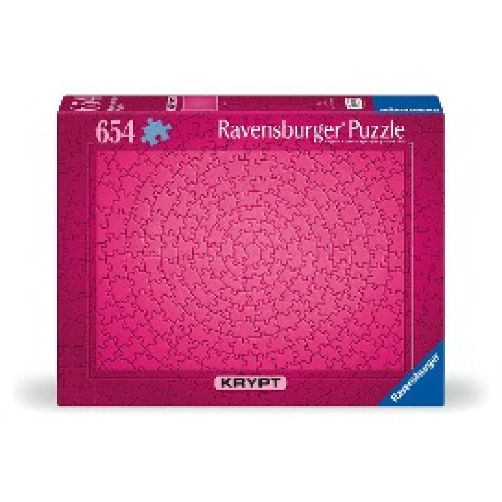 Ravensburger Krypt Puzzle Pink 12000104 - mit 654 Teilen, Schweres Puzzle für Erwachsene und Kinder ab 14 Jahren - Puzze