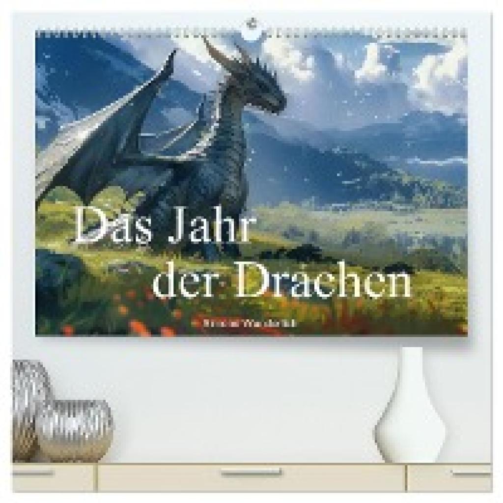 Wunderlich, Simone: Das Jahr der Drachen (hochwertiger Premium Wandkalender 2025 DIN A2 quer), Kunstdruck in Hochglanz