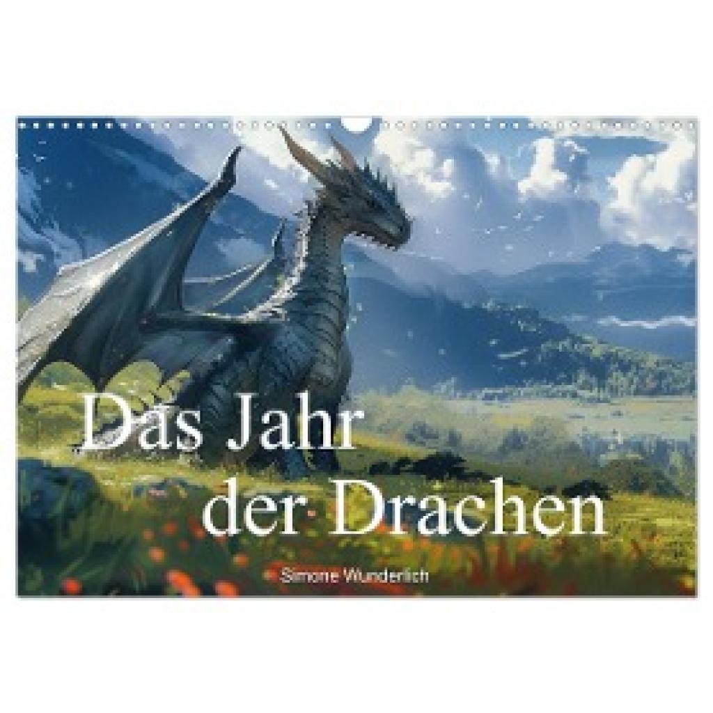 Wunderlich, Simone: Das Jahr der Drachen (Wandkalender 2025 DIN A3 quer), CALVENDO Monatskalender