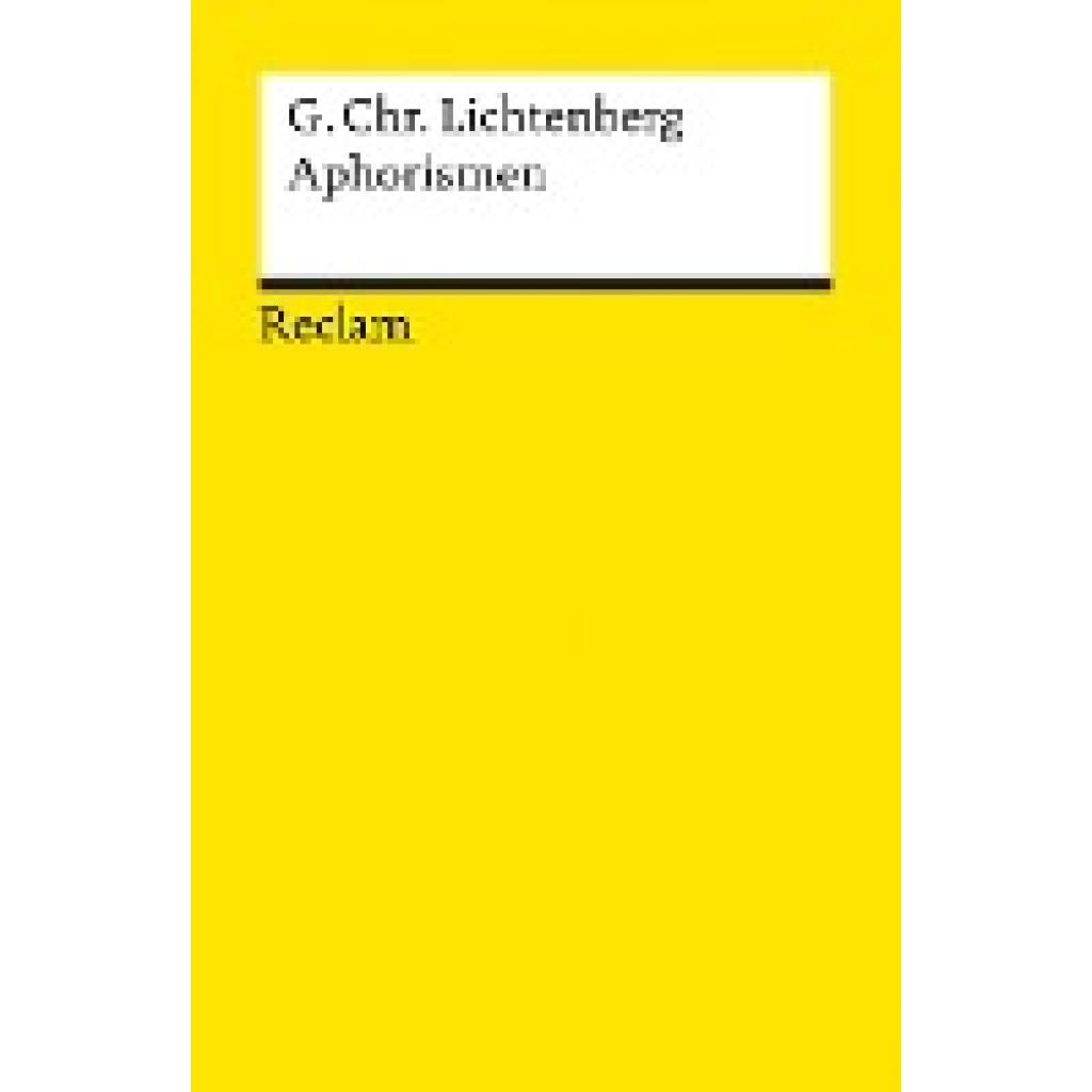 Lichtenberg, Georg Christoph: Aphorismen