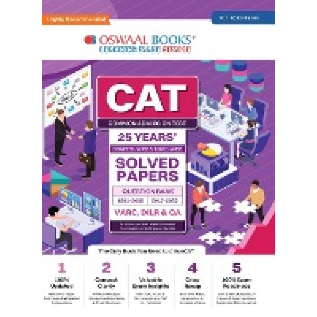 Oswaal Editorial Board: Oswaal CAT 25 YEARS Chapter-wise & Topic-wise Solved Papers (VARC, DILR & QA) (1991-2008 & 2017-