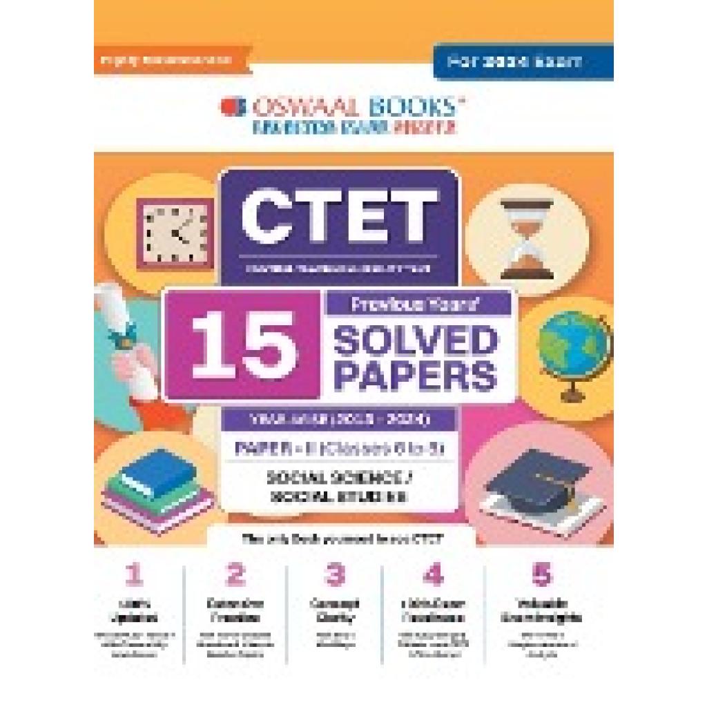 Oswaal Editorial Board: Oswaal CTET (Central Teachers Eligibility Test) Paper-II | Classes 6 - 8 | 15 Year's Solved Pape