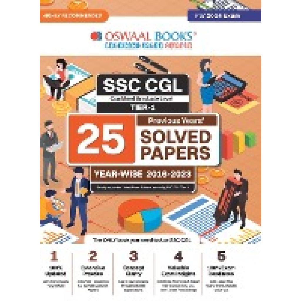 Oswaal Editorial Board: Oswaal SSC CGL (Combined Graduate Level) Tier-I 25 Previous Years Solved Papers | Year-wise 2016