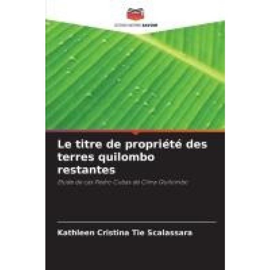 Tie Scalassara, Kathleen Cristina: Le titre de propriété des terres quilombo restantes