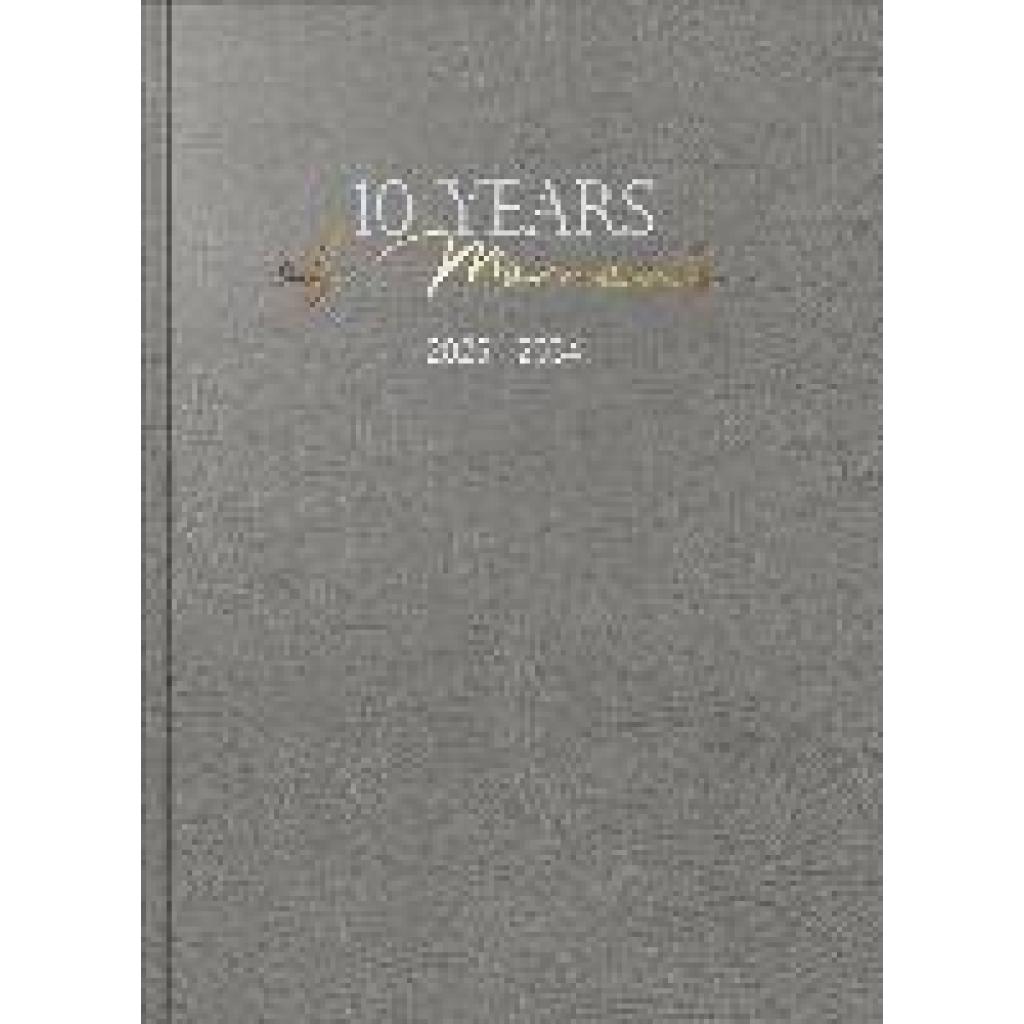 rido/idé 7022404015 10-Jahres-Kalender (2025-2034) "10 Years of Moments"| 1 Seite = 1 Tag| A4| 416 Seiten| Kunstleder| g