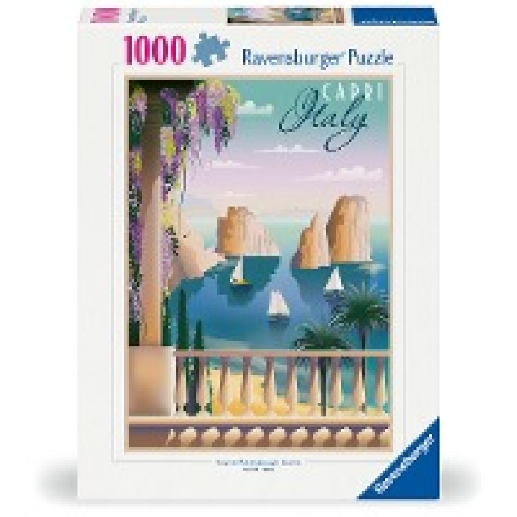Ravensburger Puzzle 12001209 - Postkarte aus Capri - 1000 Teile Puzzle für Erwachsene und Kinder ab 14 Jahren