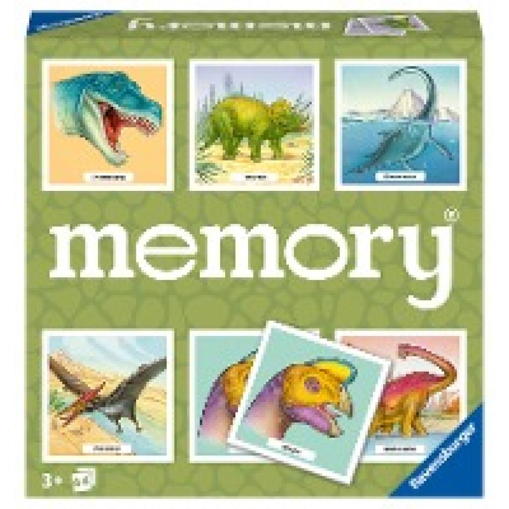 Hurter, William H.: Ravensburger memory® Dinosaurier - 20924 - der Spieleklassiker für Dino-Fans, Merkspiel für 2-8 Spie