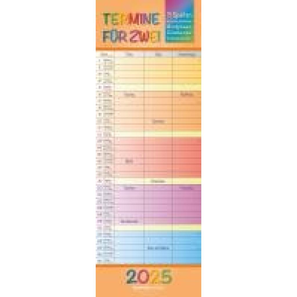 Regenbogen 2025 - Slim-Notes - Streifenkalender - 15x42