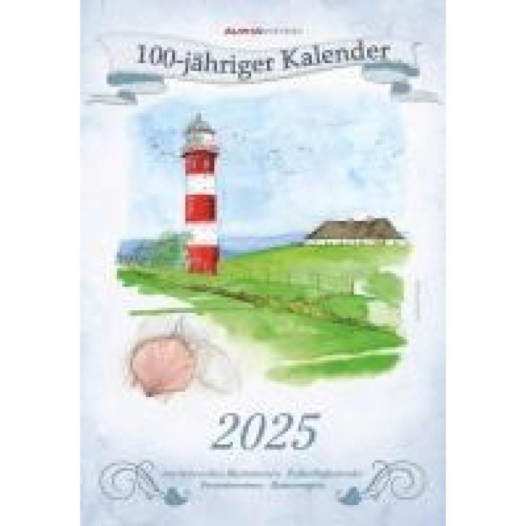 100-jähriger Kalender 2025 - Bildkalender 23,7x34 cm - mit Wetterprognosen, Bauernregeln und liebevollen Illustrationen 